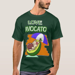 Avogato Funny Avocado Cat Cute Face Graphic summer T-Shirt