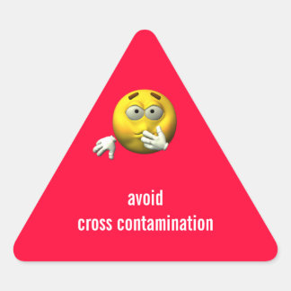 Avoid cross contamination triangle sticker
