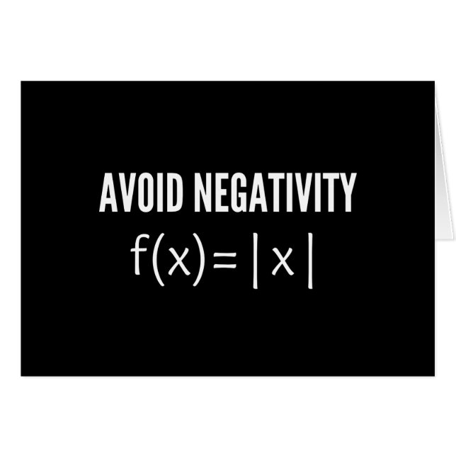 avoid negativity math equation (Front Horizontal)