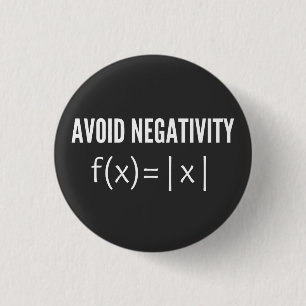 avoid negativity math equation 1 inch round button