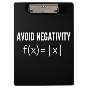 avoid negativity math equation clipboard