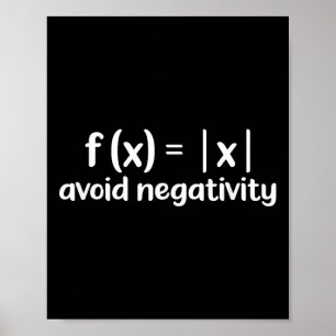 Avoid Negativity Math Equation Motivation Poster