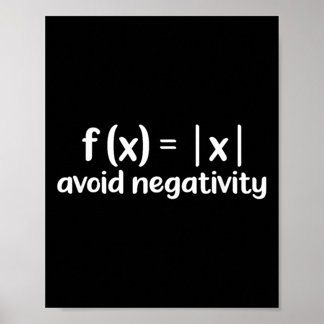 Avoid Negativity Math Equation Motivation  Poster (Front)