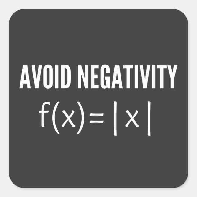 avoid negativity math equation square sticker (Front)