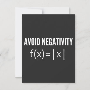 avoid negativity math equation thank you card