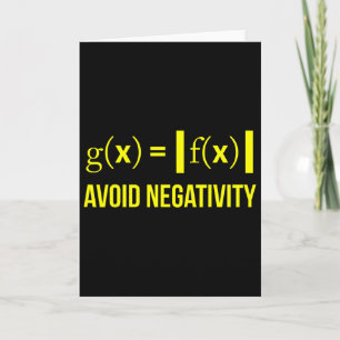 Avoid Negativity Math Nerd Geek Student Teacher  Card