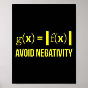 Avoid Negativity Math Nerd Geek Student Teacher Poster