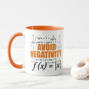 Avoid Negativity Teaching Typography Math Tutor Mug