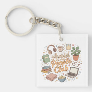 Avoid People Club Cozy Introvert Vibes Keychain