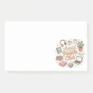 Avoid People Club Cozy Introvert Vibes Post-it Notes