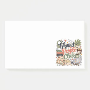 Avoid People Club Cozy Introvert Vibes Post-it Notes