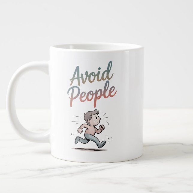 Avoid People Large Coffee Mug (Left)