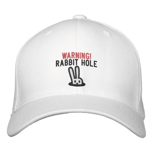 Avoid the Rabbit Hole Embroidered Hat (Front)