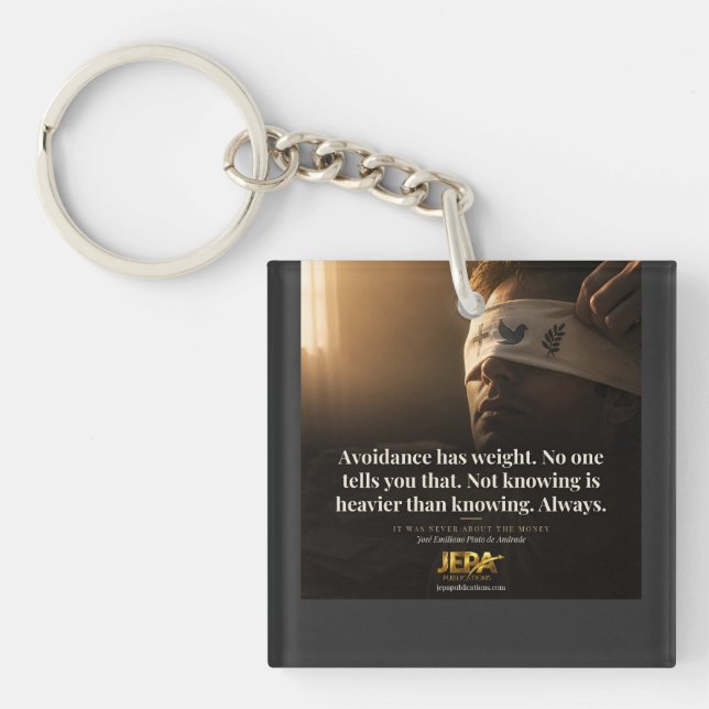 Avoidance Has Weight Book Quote Keychain (Front)