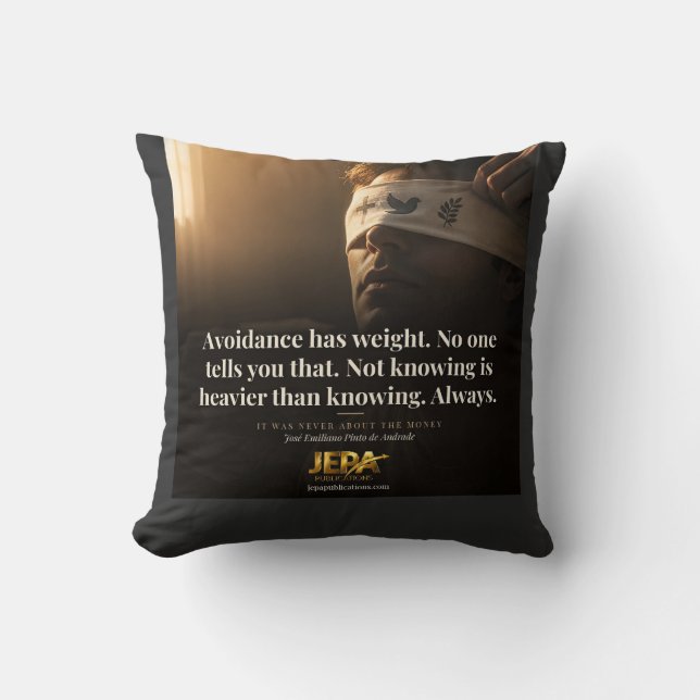 Avoidance Has Weight Book Quote Throw Pillow (Front)