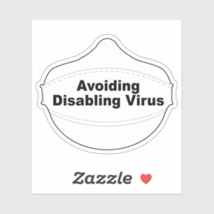 Avoiding Disabling Virus mask sticker
