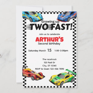 Avoir grandi DEUX FAST anniversaire invitation