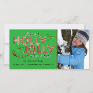 Avoir Holly Jolly Xmas Custom Flat Carte photo