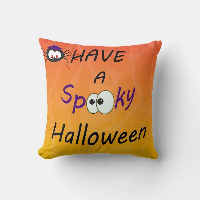 Avoir un oreiller à lancer d'Halloween Éffrayant (Recto)