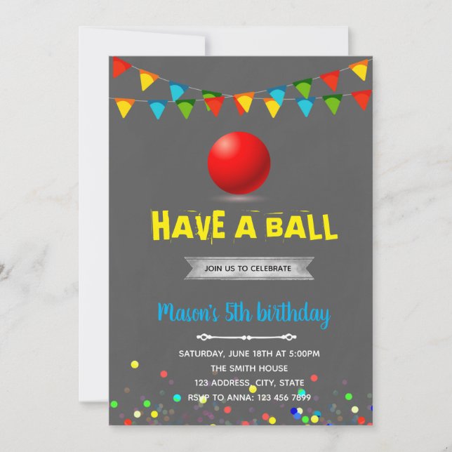 Avoir une invitation pour un anniversaire de bal (Devant)