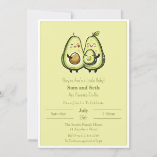 Avo'n a Baby Avocado Baby Shower Invitation