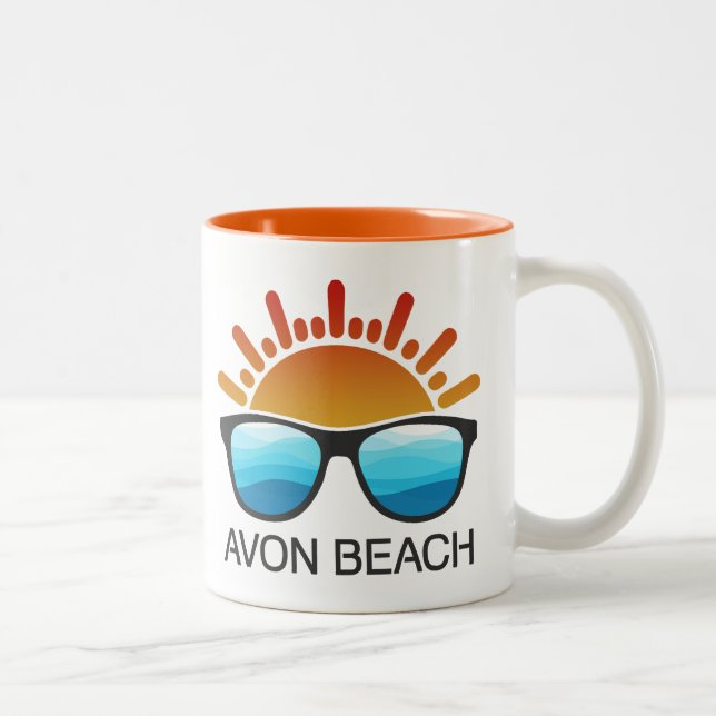Avon Beach North Carolina Sunglasses Two-Tone Coffee Mug (Right)
