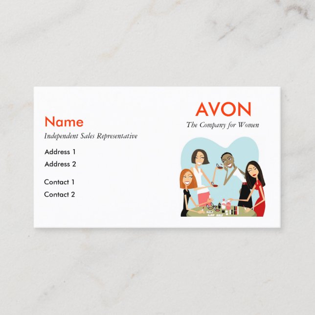 Avon Business Cards with Social Media Info (Front)