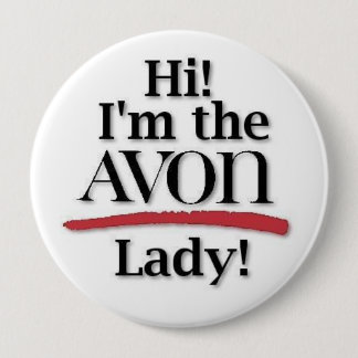Avon button used to help reps recruit new clients.