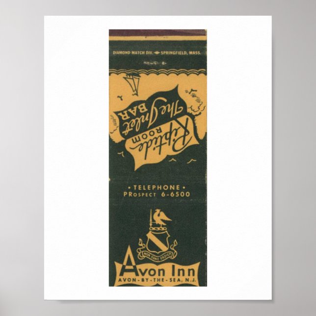 Avon by the Sea NJ, Avon Inn 1950s Matchbook  Poster (Front)