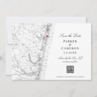 Avon-by-the-Sea NJ Map Elegant Black White QR