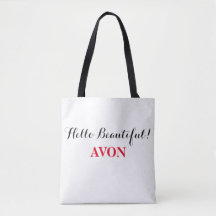 Avon "Hello Beautiful" Tote with Black Handles
