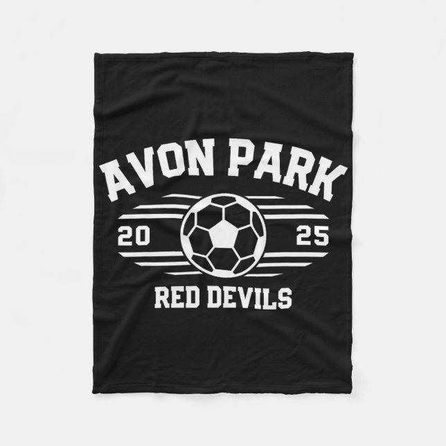 Avon Park Red Devils Soccer Byll 2025  Fleece Blanket (Front)