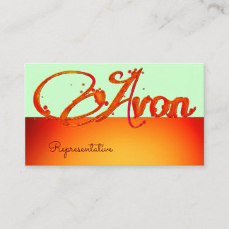 Avon personalized orange and red aesthetic business card