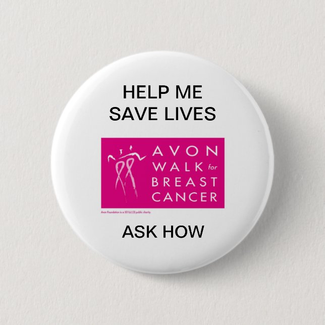avon-walk-against-breast-cancer 2 inch round button (Front)