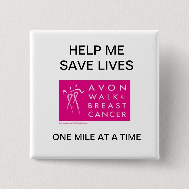avon-walk-against-breast-cancer 2 inch square button (Front)