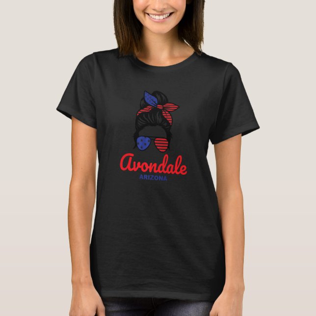 Avondale Arizona Retro Messy Bun   T-Shirt (Front)