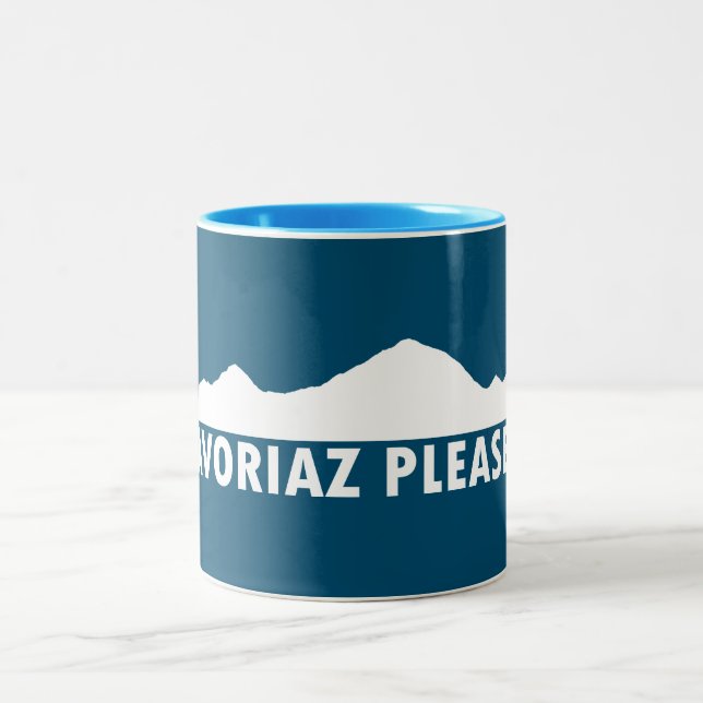 Avoriaz France Please Two-Tone Coffee Mug (Center)