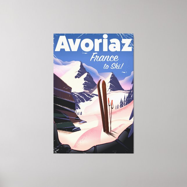 Avoriaz, French Ski travel poster Canvas Print (Front)