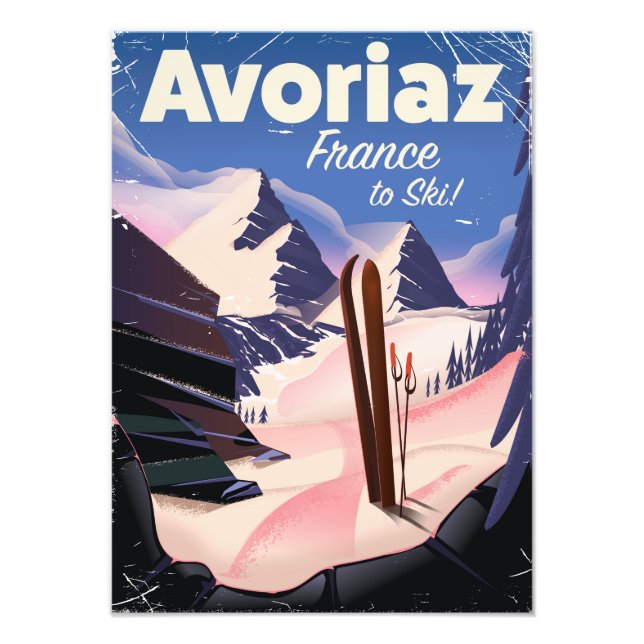 Avoriaz, poster Voyage Ski Français (Devant)