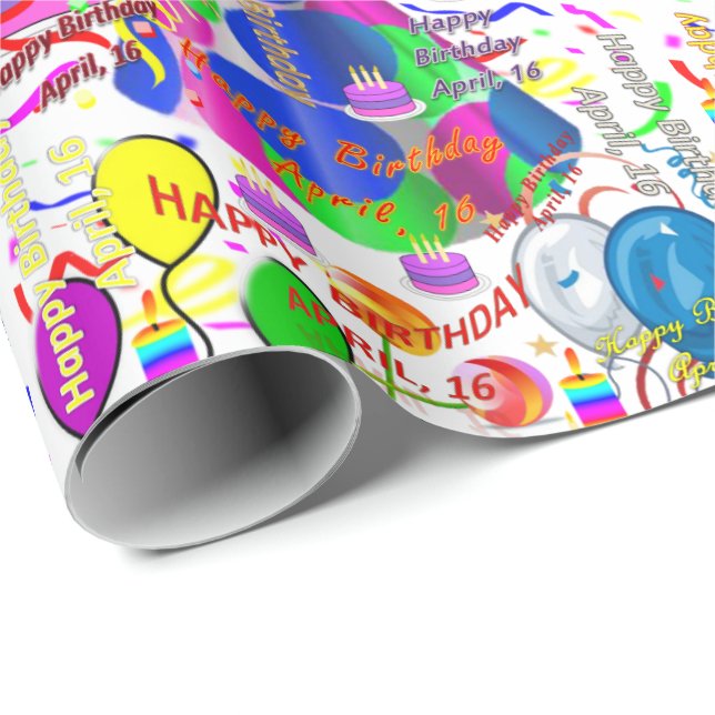 Avril, 16 Anniversaire Cadeau Papier (Coin rond)
