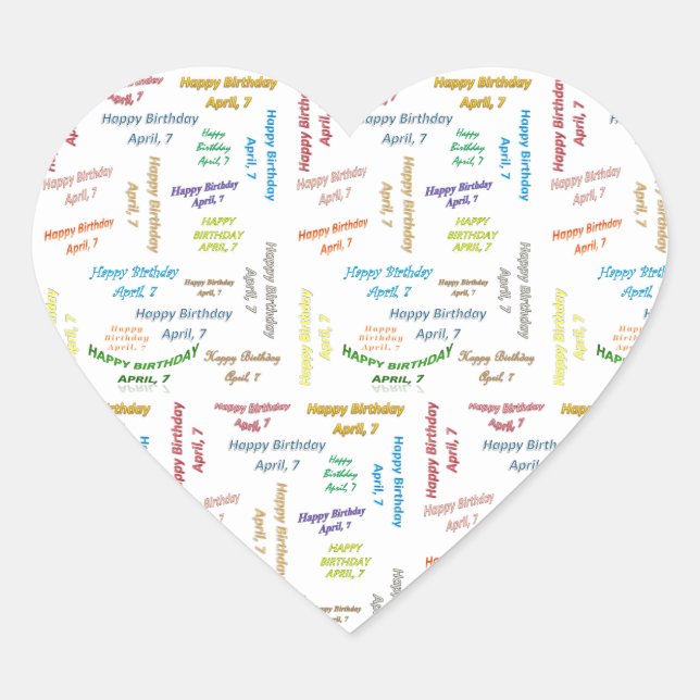 Avril 7 Anniversaire Sticker (Devant)