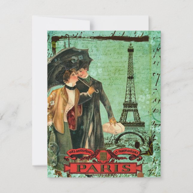 Avril à Paris Invitation Faire-part (Devant)