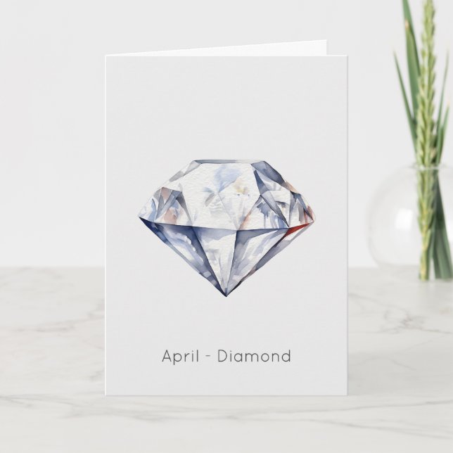 Avril Birthstone Diamond Bonne carte d'anniversair (Devant)