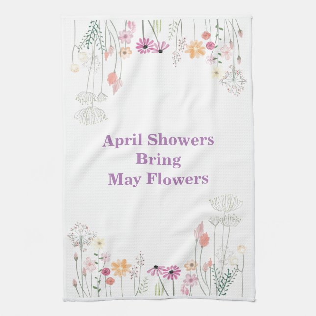 Avril Douches Apporter Mai Fleurs Serviettes de cu (Vertical)