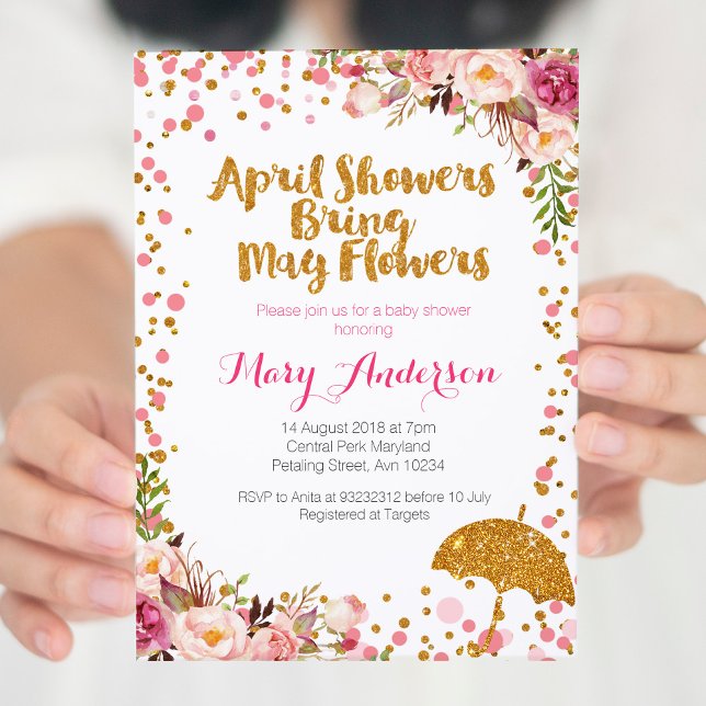 Avril Douches Baby shower Invitation (Créateur téléchargé)