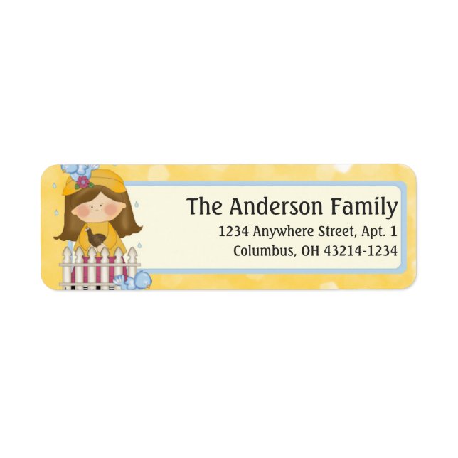 Avril Douches Fille Printemps saison Étiquettes de (Devant)