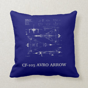 Avro Arrow Blueprint Throw Pillow