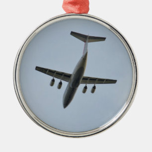 Avro RJ85 Jet In Flight Metal Ornament