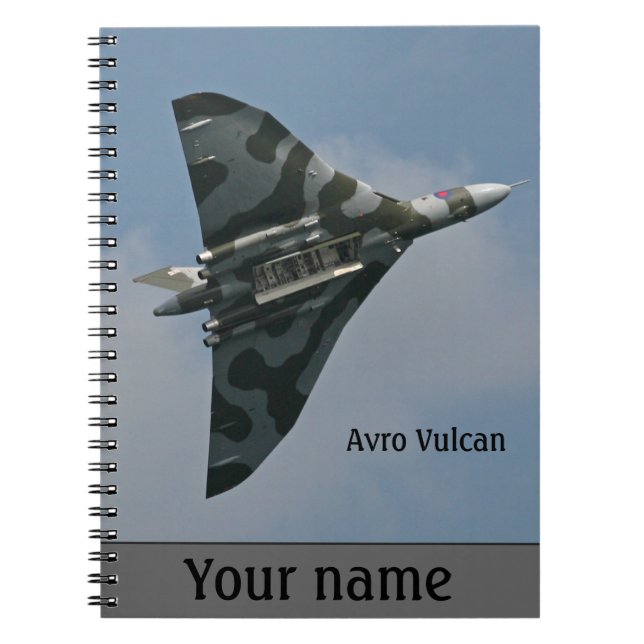 Avro Vulcan Bomber personalised Notebook (Front)