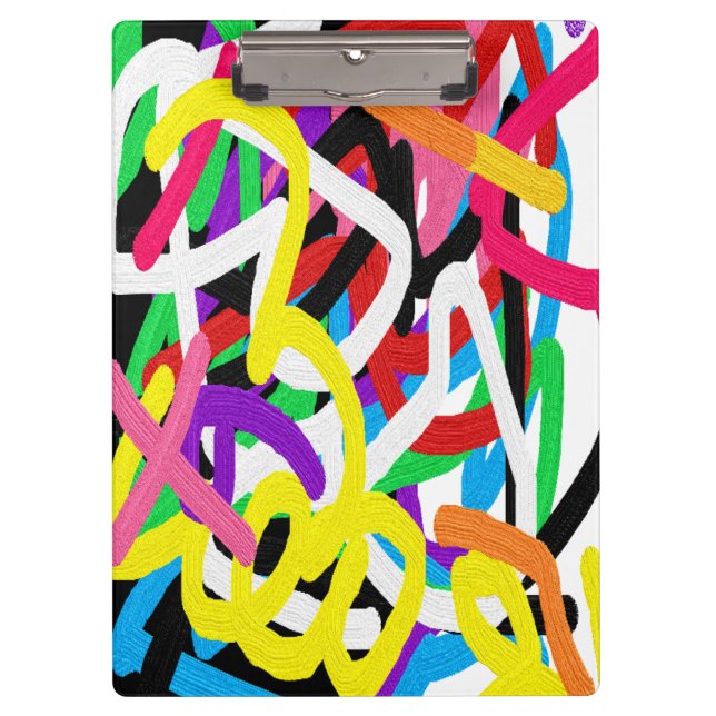 Avryl Fleur's Colourful Graffiti Doodle  Clipboard (Front)